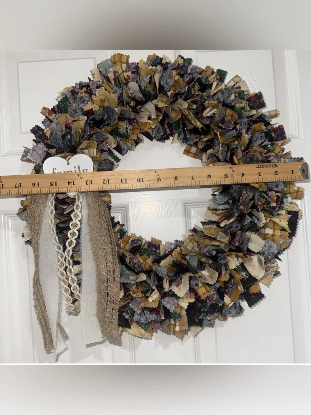 Handmade Rag Wreath Grandmacore Cottage Eclectic 